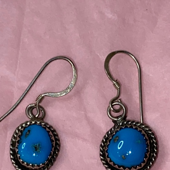 Richard Begay 925 sterling silver /turquoise earrings - Picture 2 of 7
